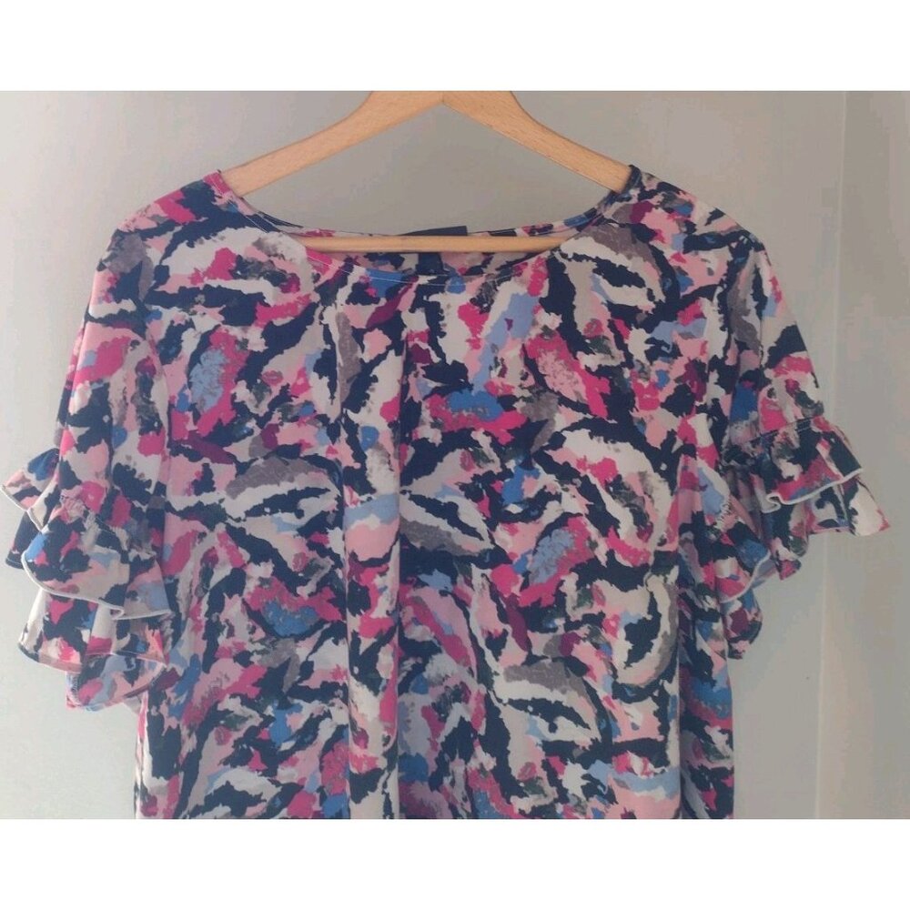 Lane Bryant Colorful Abstract Ruffle Blouse - Picture 2 of 10